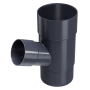 Tee 67.5° 80mm/50mm PVC Regenau 125mm
